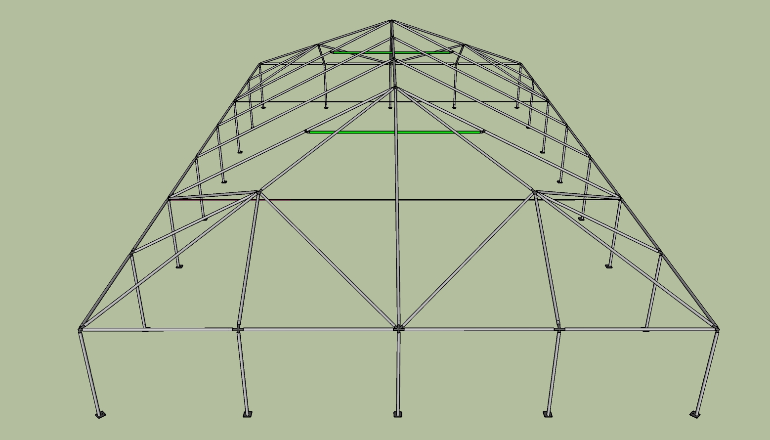 40x70 frame tent side view